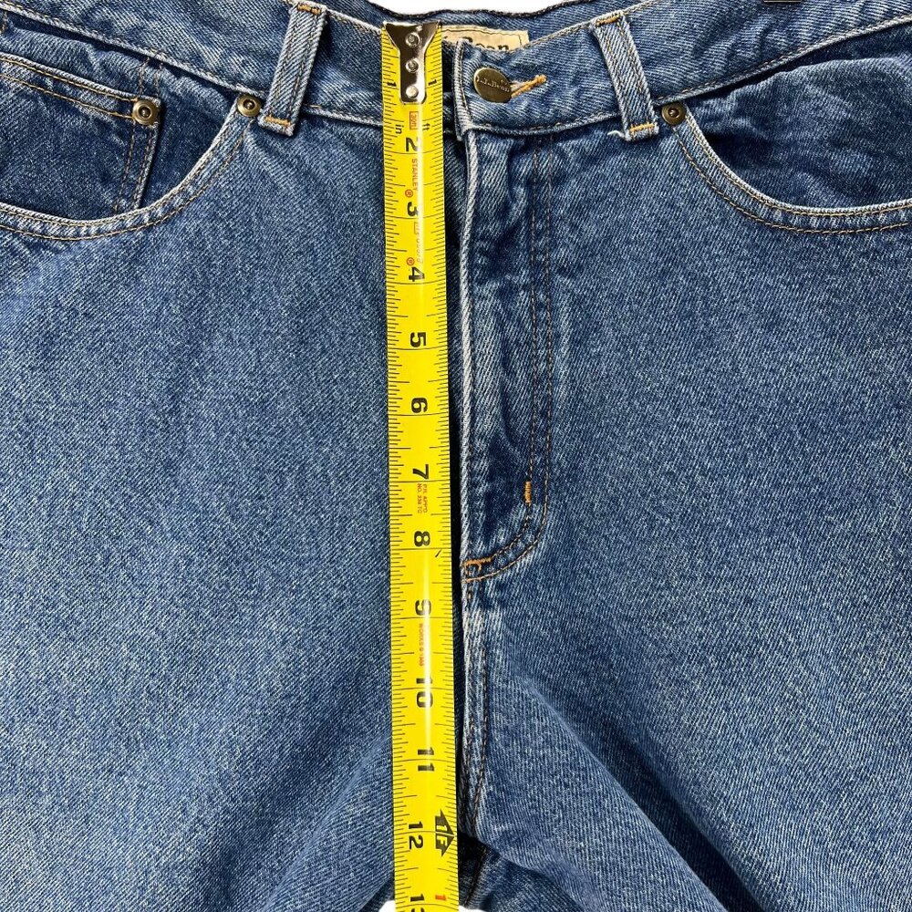 LL Bean Womens Blue Jeans Plaid Lined 14 MT Plaid Lined Original Fit Work Wear - Picture 12 of 14